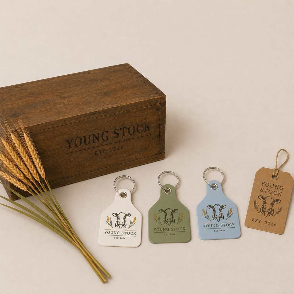 Cow Ear Tag Keyring